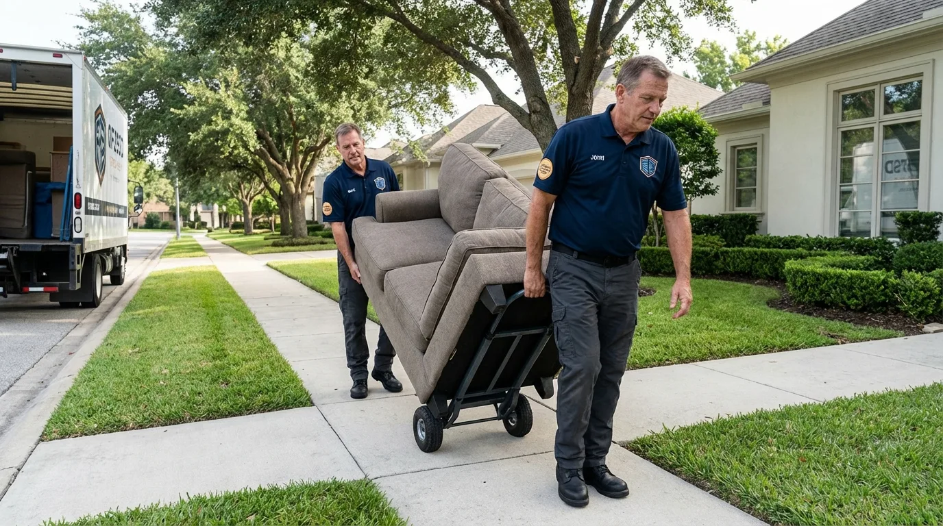 Local residential moving crew loading furniture in Yulee, FL