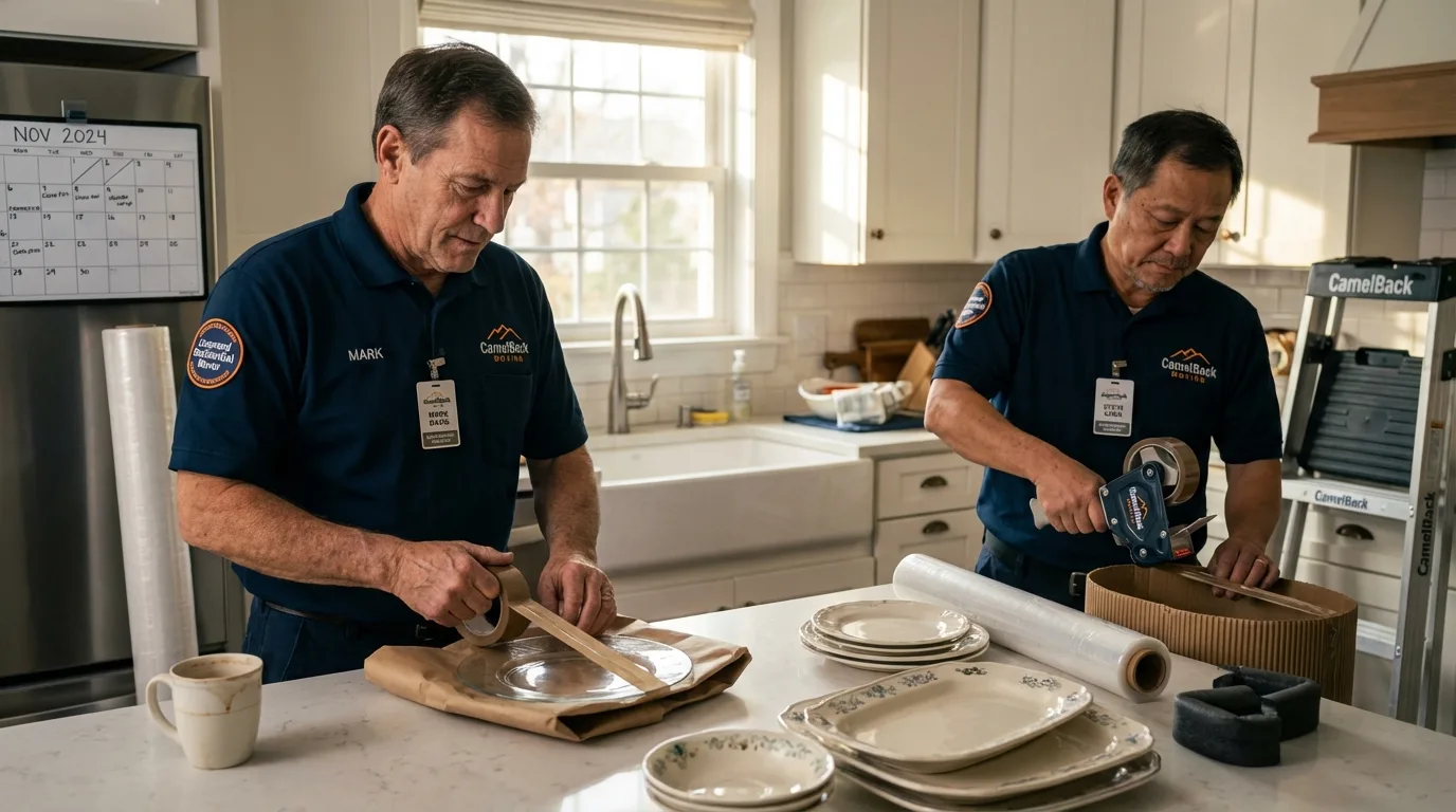 Professional crew packing kitchen dishware in Yulee, FL